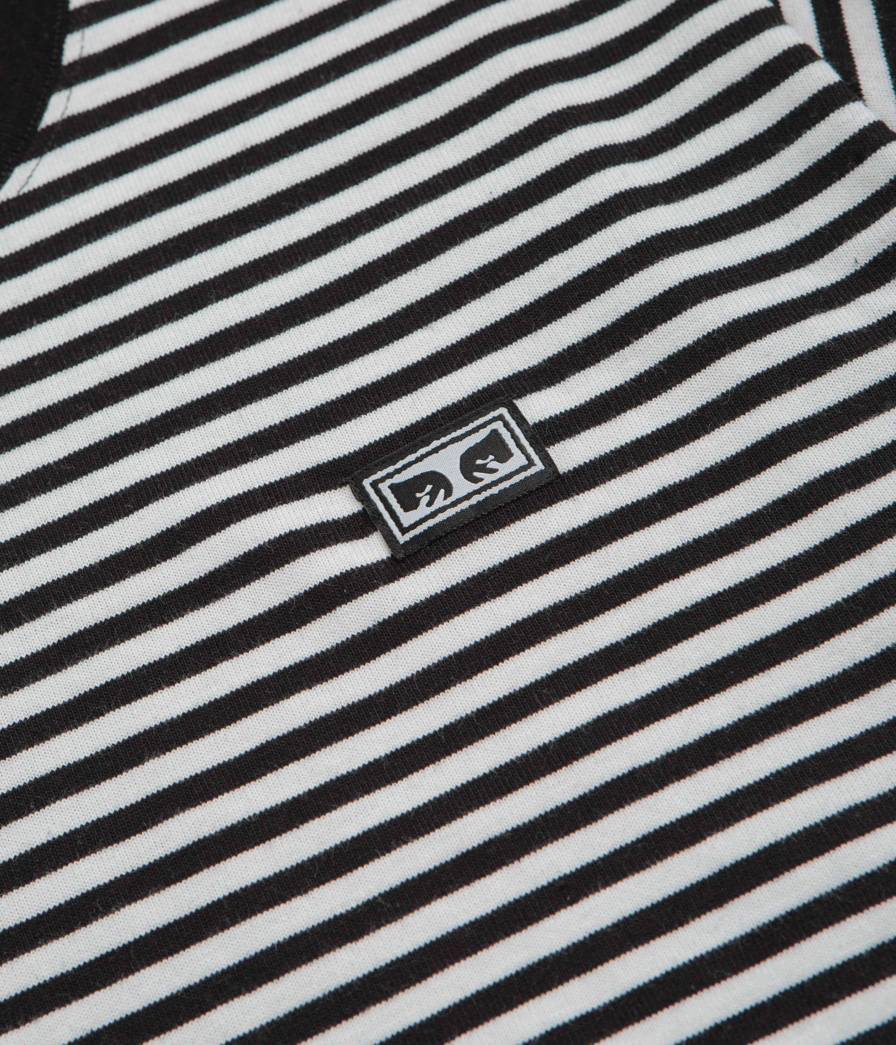 embroidered hem stud Obey Established Works Eyes Stripe T-Shirt - Black