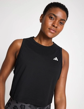 Train Essentials Boxy Workout Tank Top - Black low - temperature environment
