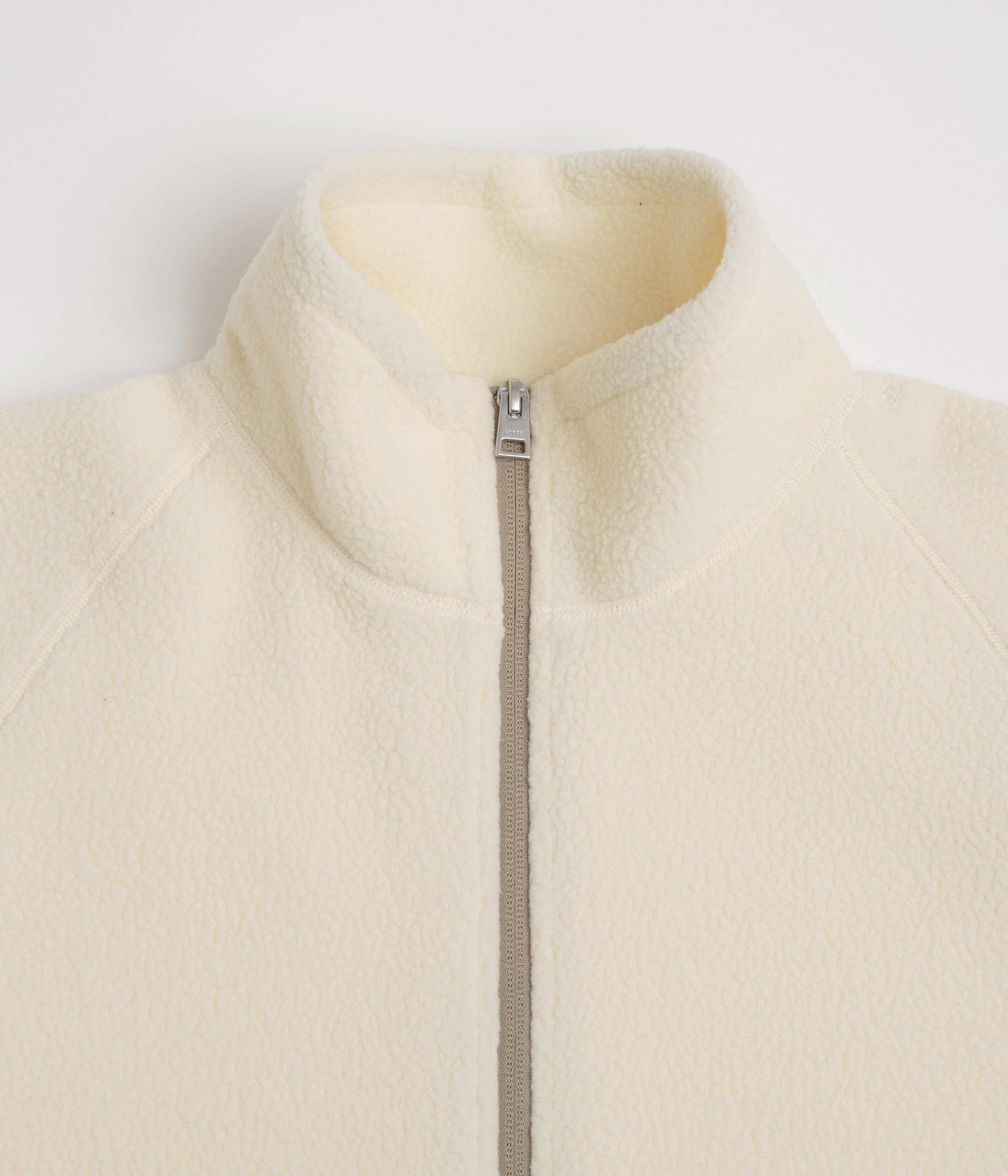Abrasion resistant Plus Size Norse Projects Tycho Pile Fleece Full Zip Jacket - Ecru