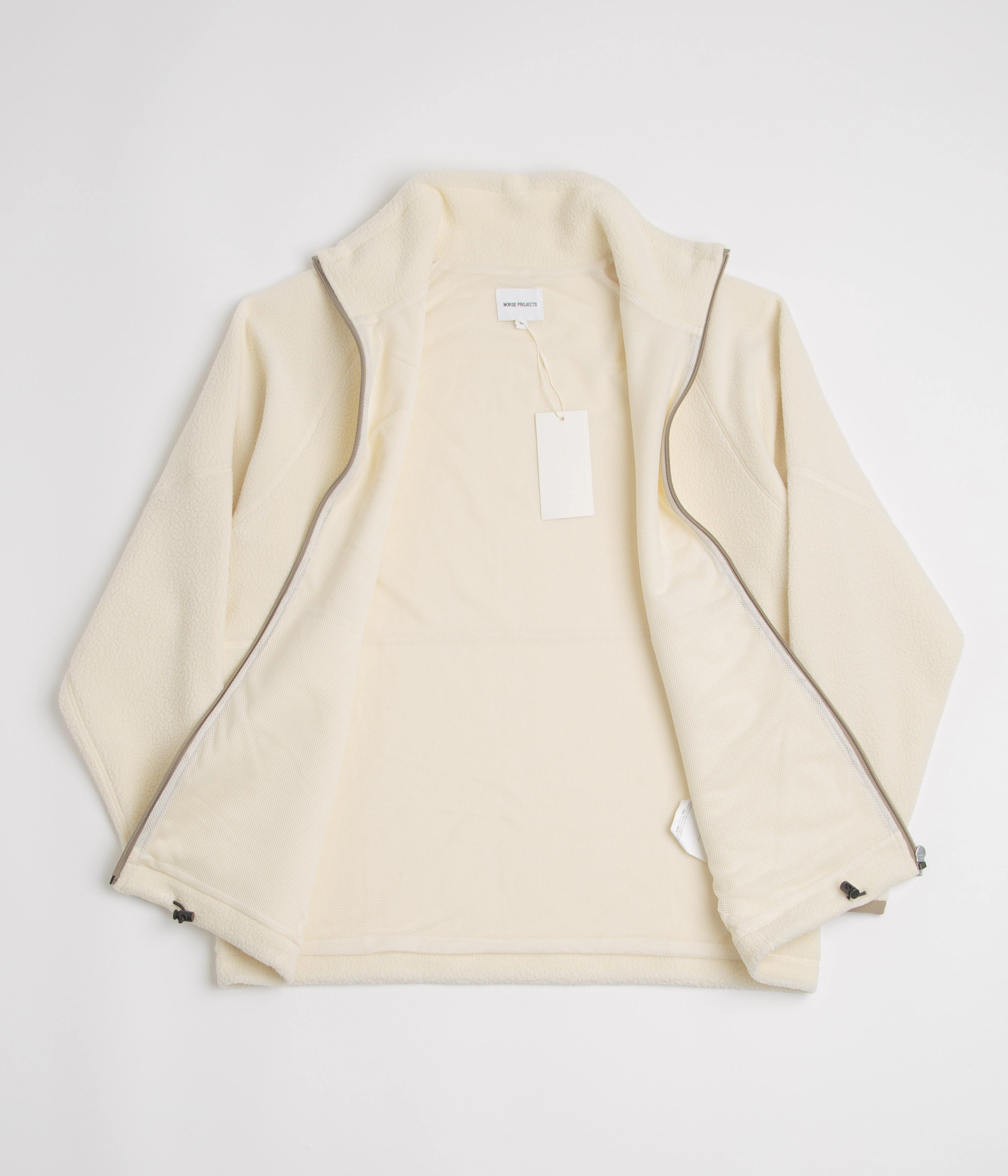 plus-size Norse Projects Tycho Pile Fleece Full Zip Jacket - Ecru