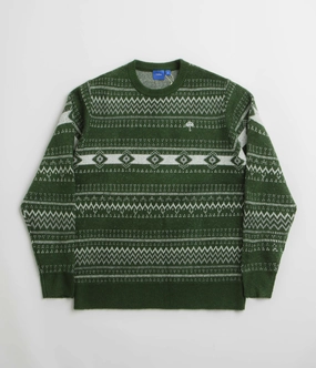 Helas Chalet Crewneck Sweatshirt - Green Patchwork