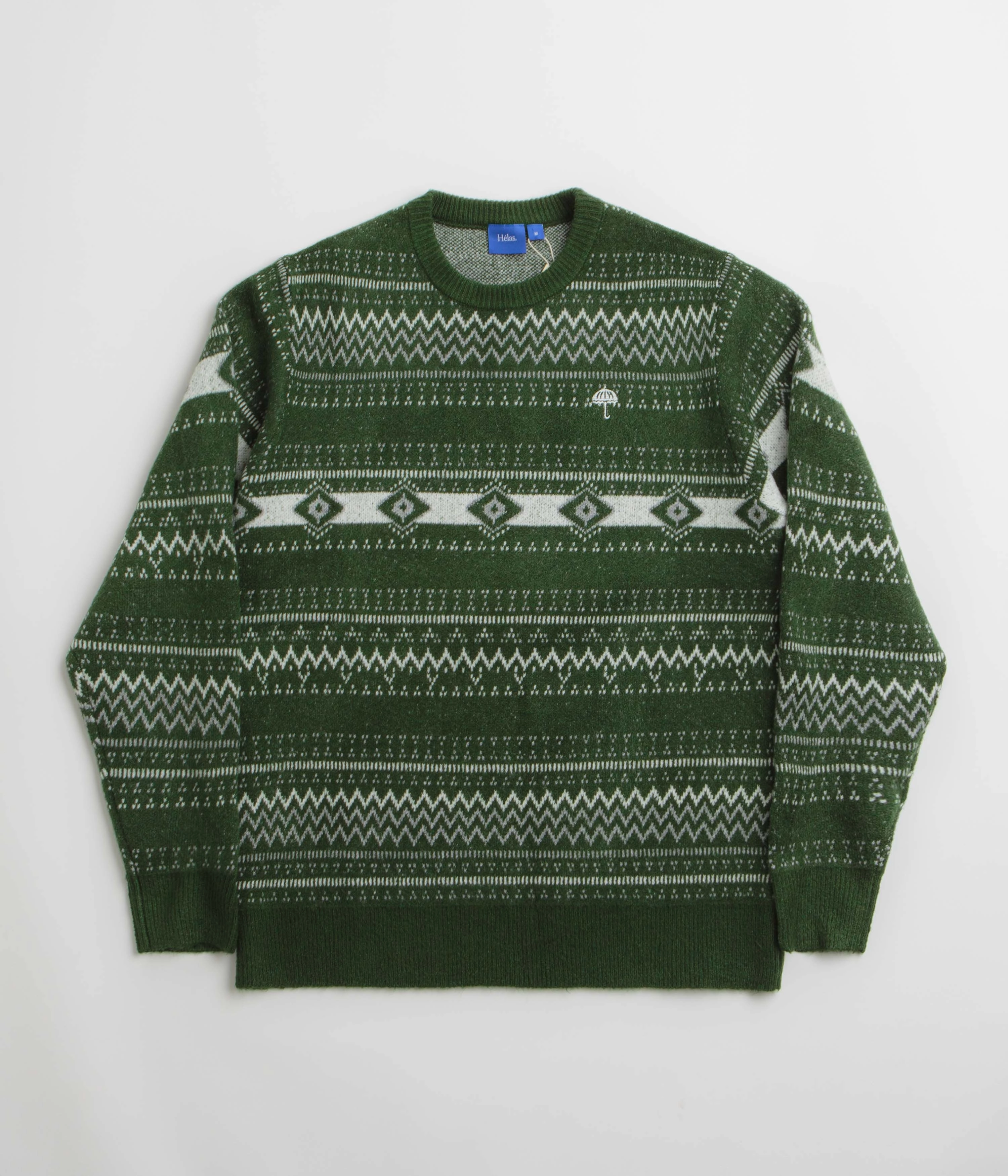 Helas Chalet Crewneck Sweatshirt - Green Patchwork