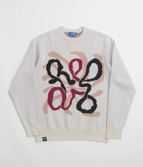Helas Spirit Knit Crewneck Sweatshirt - Off White Windproof Design