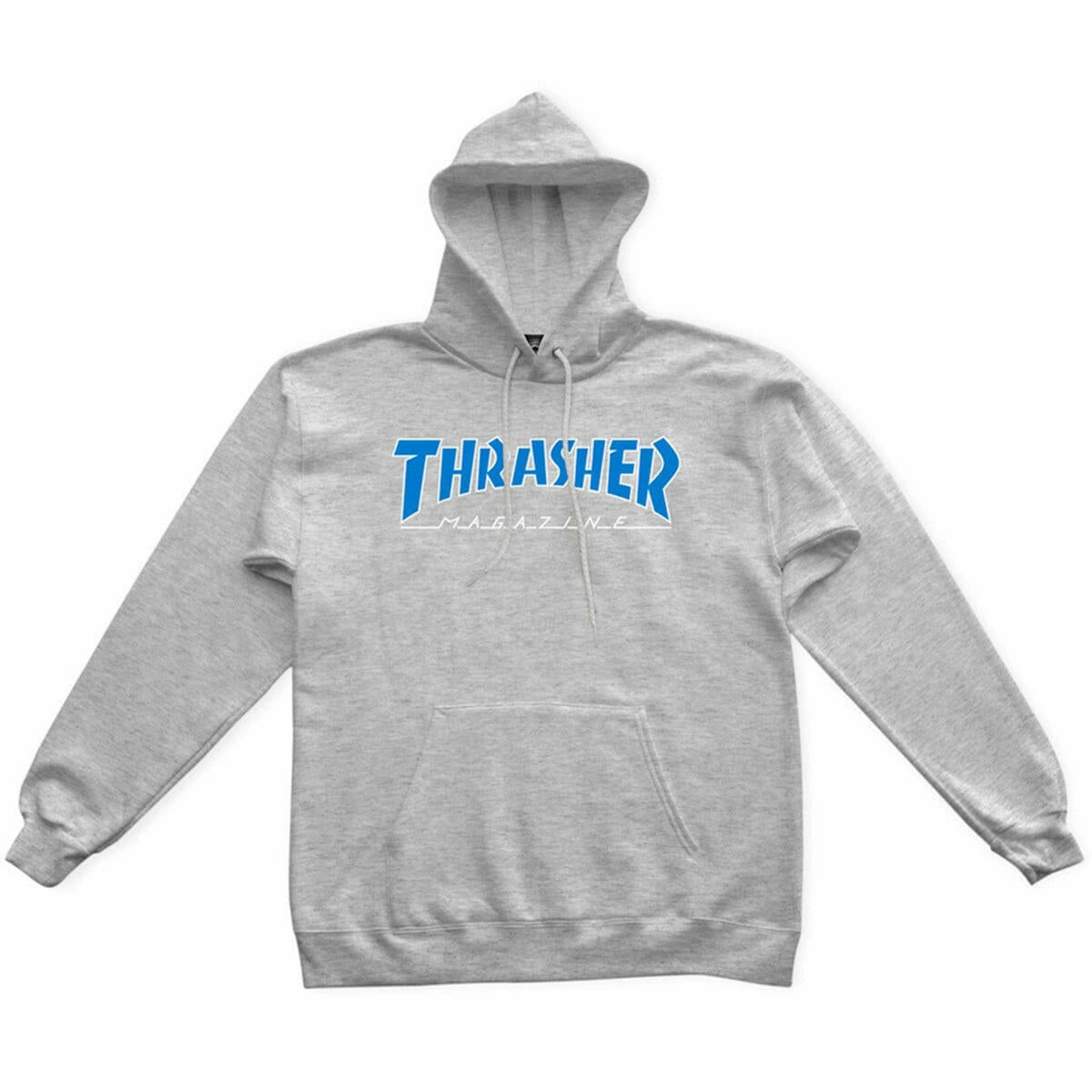 Thrasher - Outlined Hoodie Grey/Blue Reinforced Hemline Chill Layers