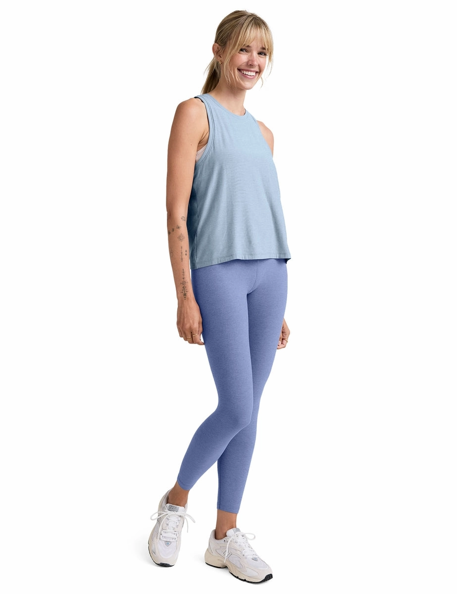 Tagless Collar Featherweight Rebalance Tank - Blue Zen Heather