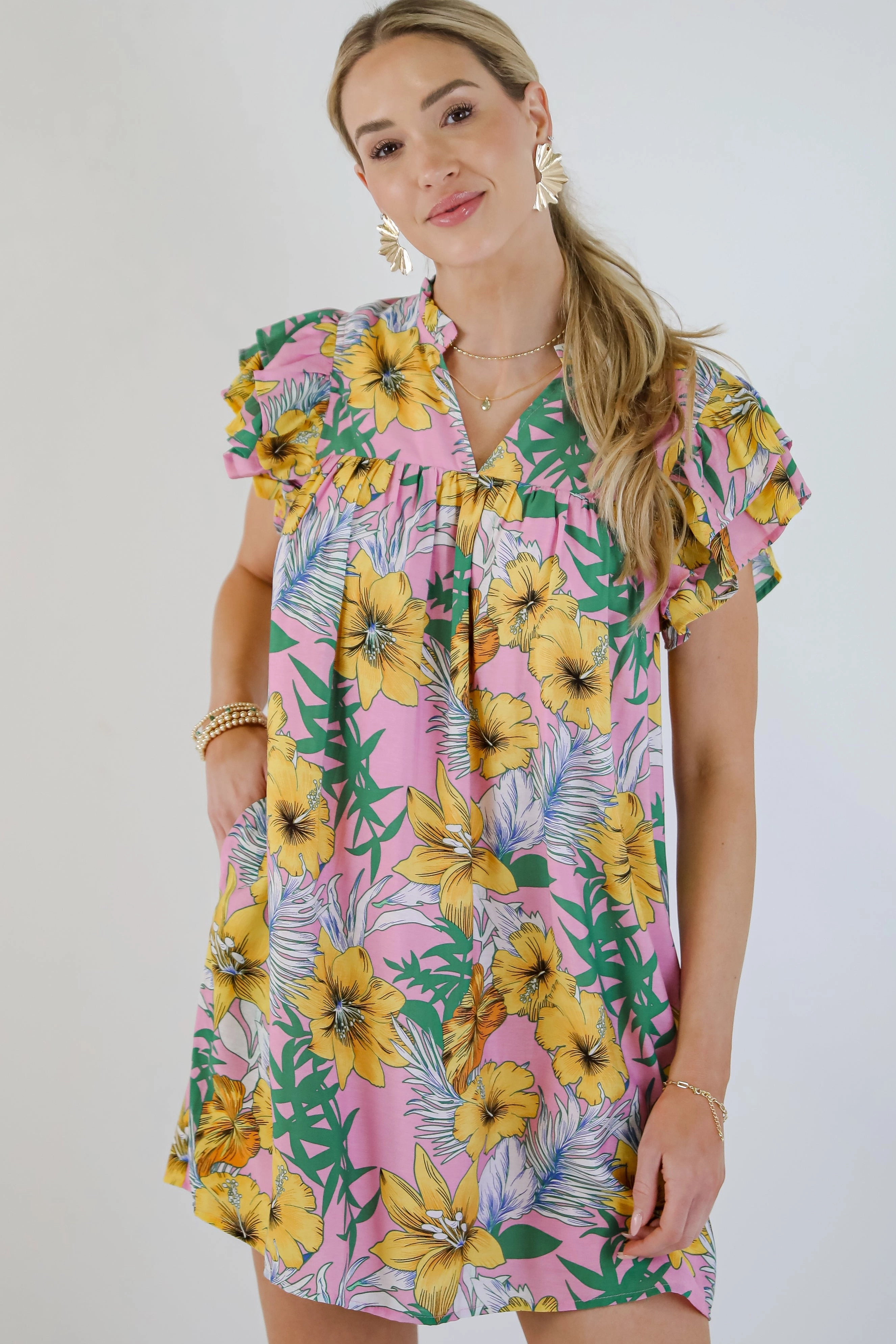 Texture Mood FINAL SALE - Up To Fate Pink Floral Mini Dress