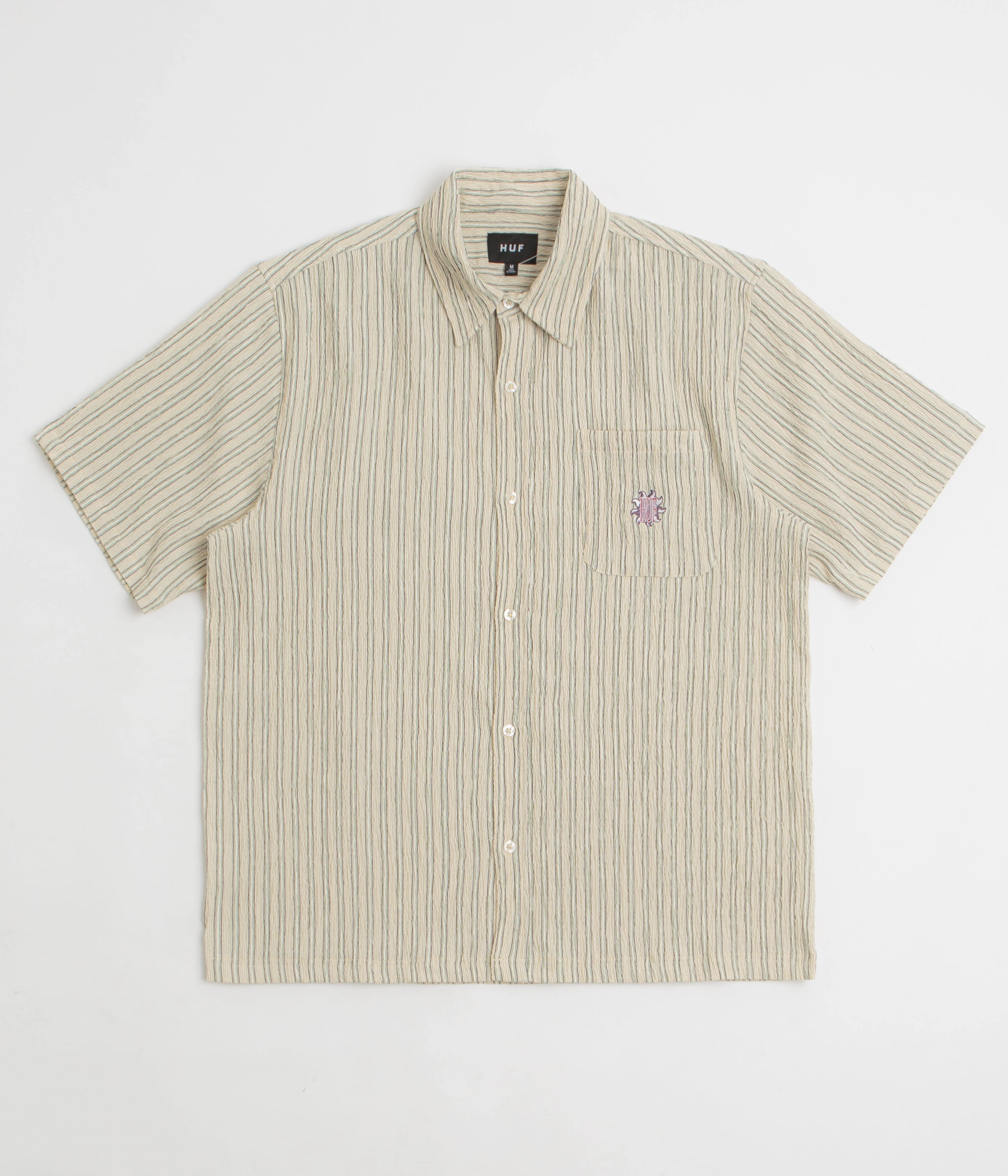 Fashionable Pick HUF Apollo Striped Short Sleeve Shirt - Natural