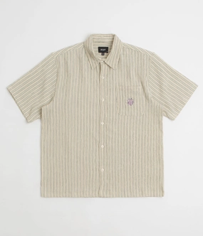 HUF Apollo Striped Short Sleeve Shirt - Natural Static Dissipating Fiber