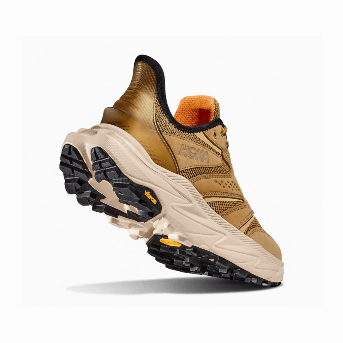 Hoka One One Men's Anacapa 2 Freedom Wheat/Oak Knit Fabric Adaptive Fit Collar