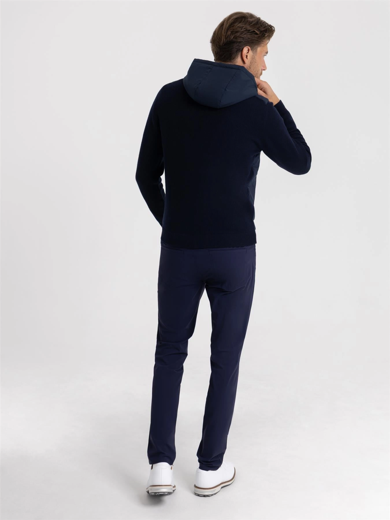 Holdridge Hybrid Full Zip Hooded Jacket Navy Advice