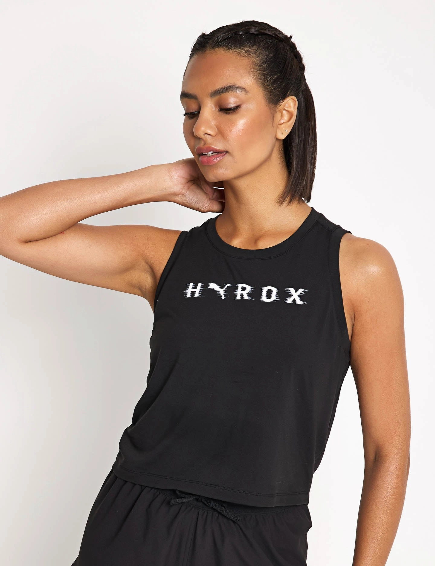 Puma x Hyrox Cloudspun ThermoAdapt Crop Tank - Black Soft Dry
