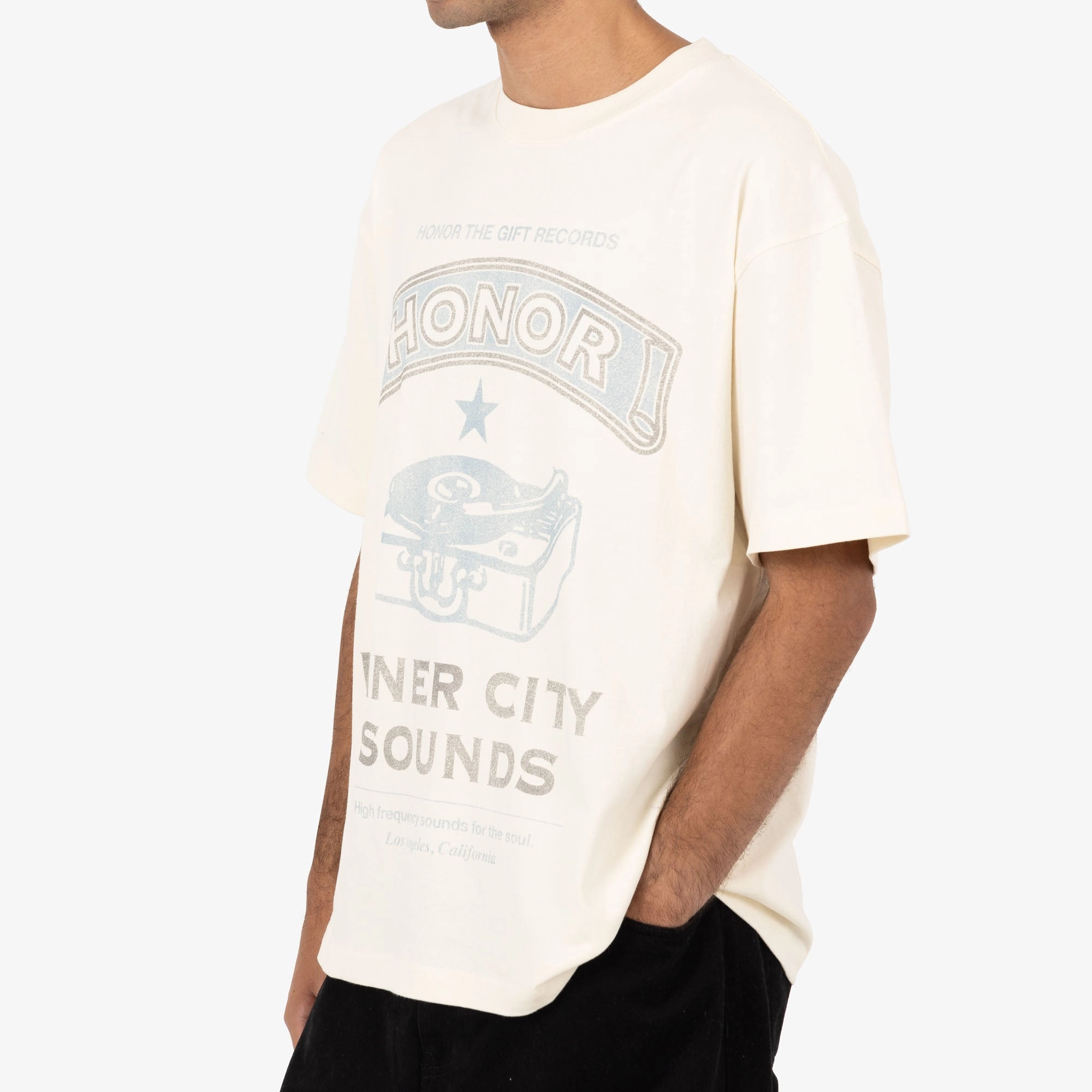 stud Honor The Gift Honor Records T-shirt / Cream