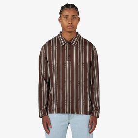 Honor The Gift Honor Stripe Long Sleeve Henley / Brown football event