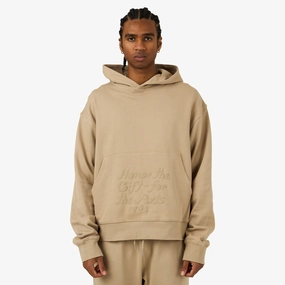 Essential Chic product tweed warmth Honor The Gift Reverse Hoodie Pebble