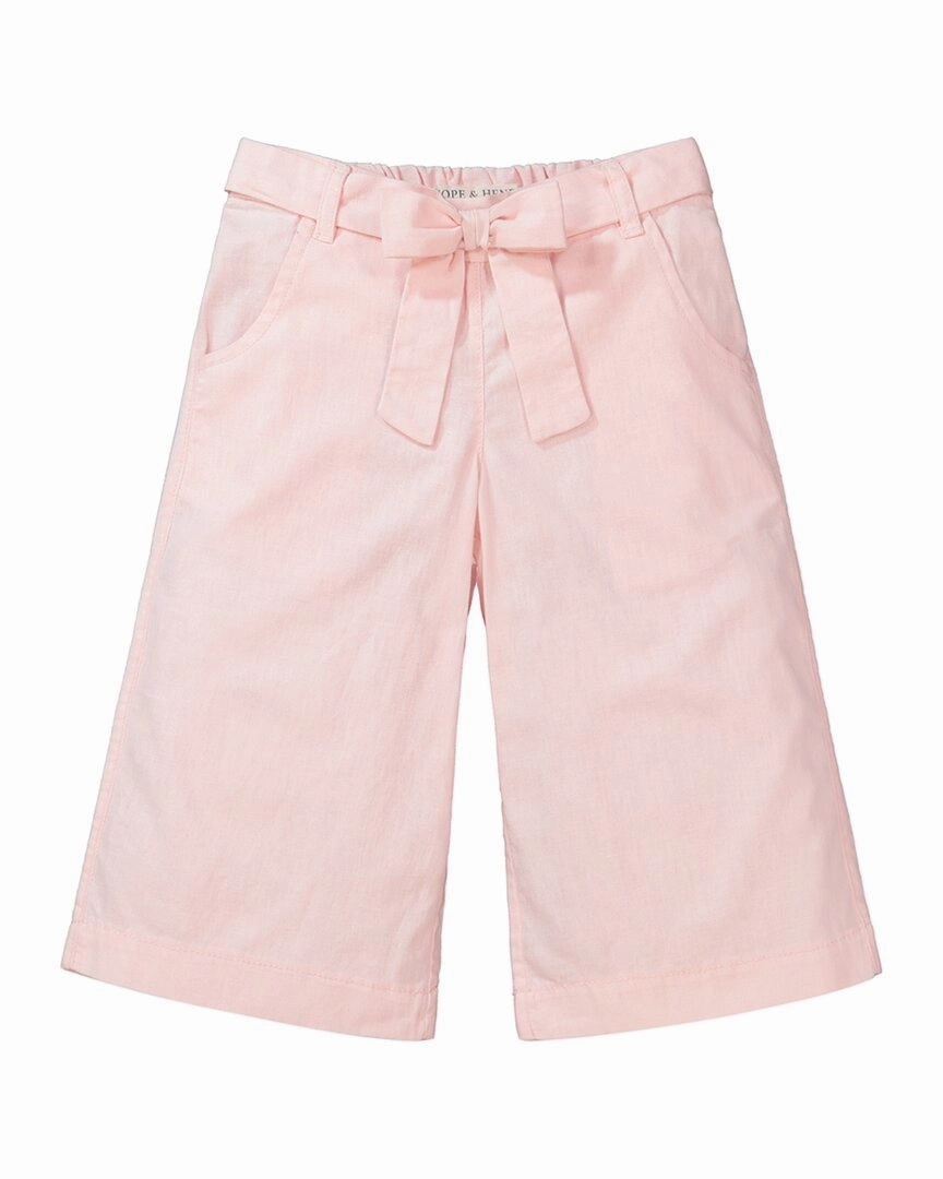 Hope & Henry Wide Leg Crop Bow Pant Breathable Layer Fit Abrasion Resistant Fabric