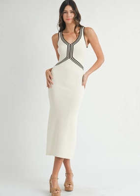 Sleeveless MAYA KNIT BODYCON MIDI DRESS