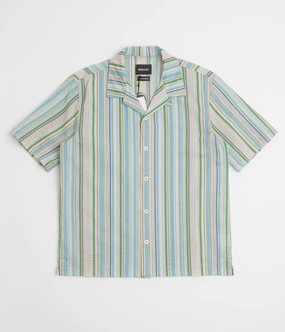 Odor Resistant birthday celebration Howlin' Cocktail D??Amore Short Sleeve Shirt - Tropical Stripes