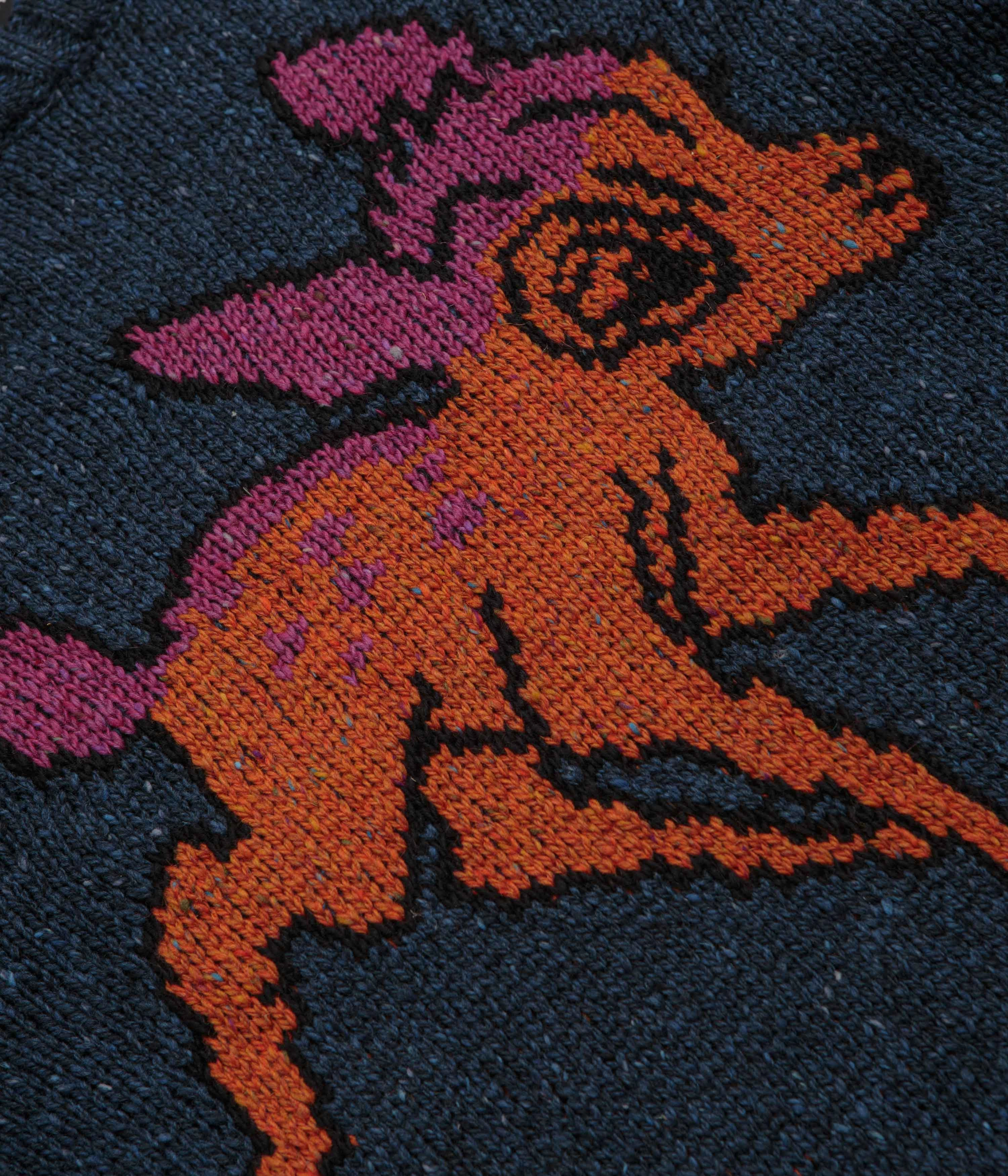 High-Quality Fabric Cozy Design Howlin' Cosmic Deer Sweatshirt - Blue