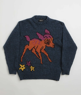 Howlin' Cosmic Deer Sweatshirt - Blue Cold Day Wear
