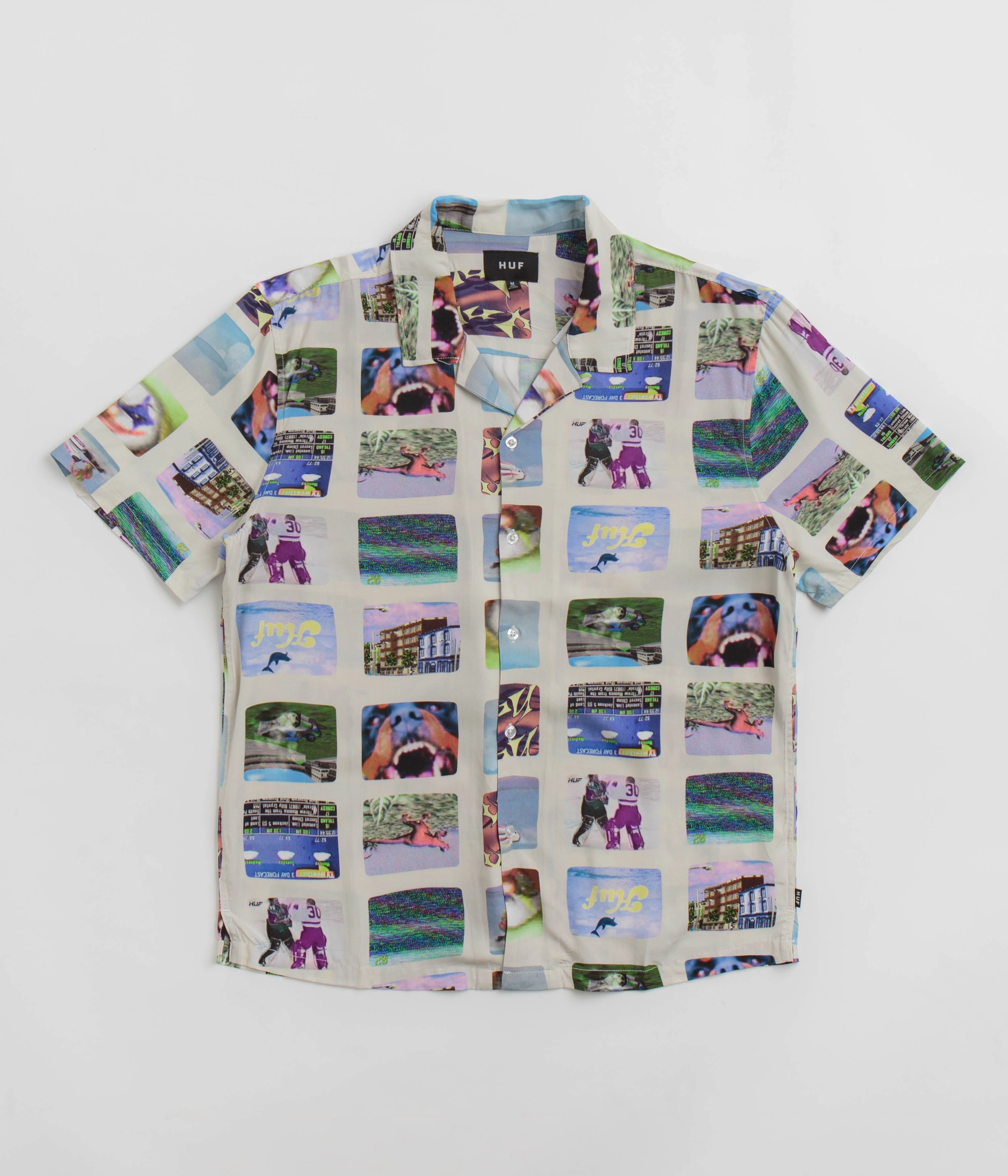HUF 500 Channels Resort Short Sleeve Shirt - Multi Loose style UV Protective Coating