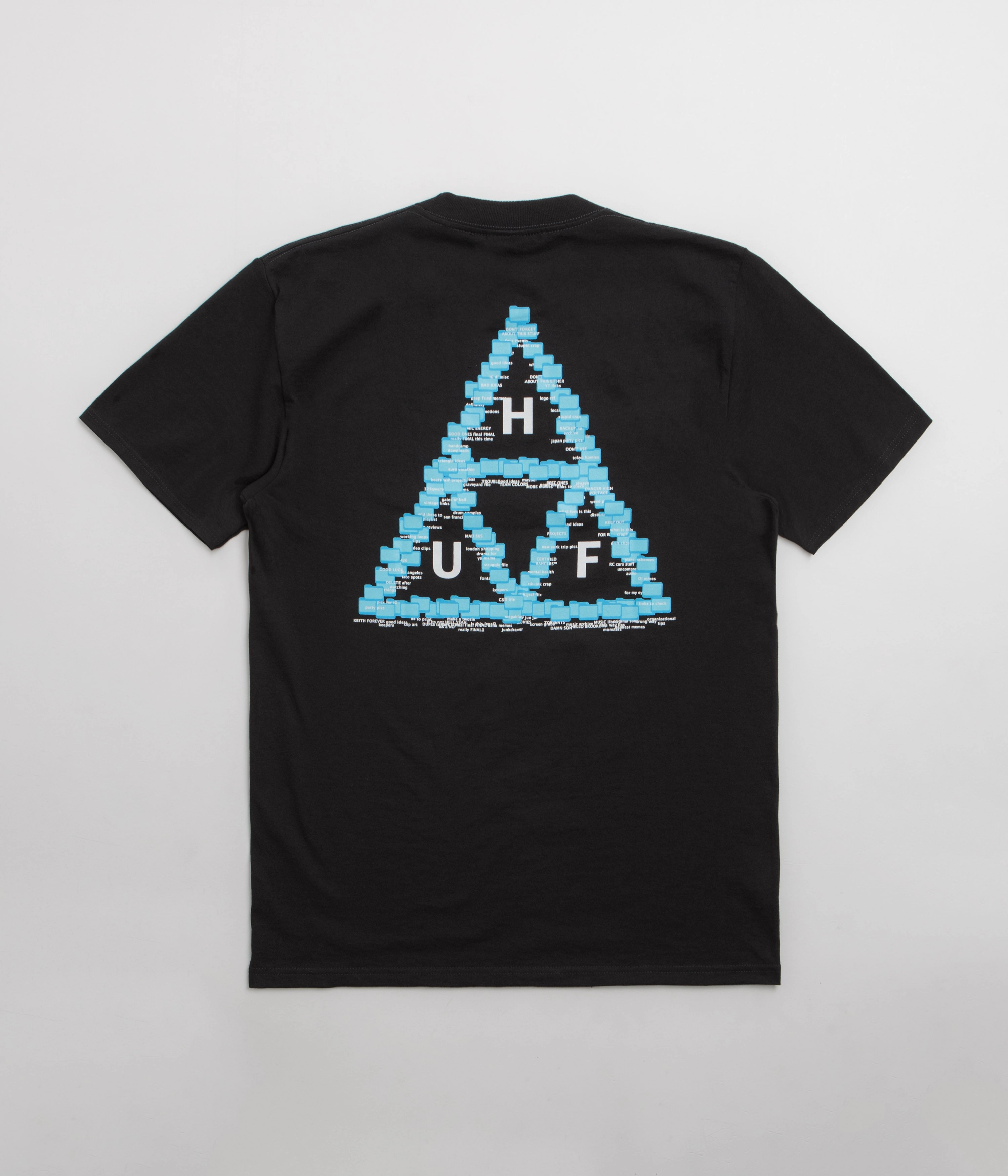 HUF Desktop T-Shirt - Black clip Cuffed Sleeves