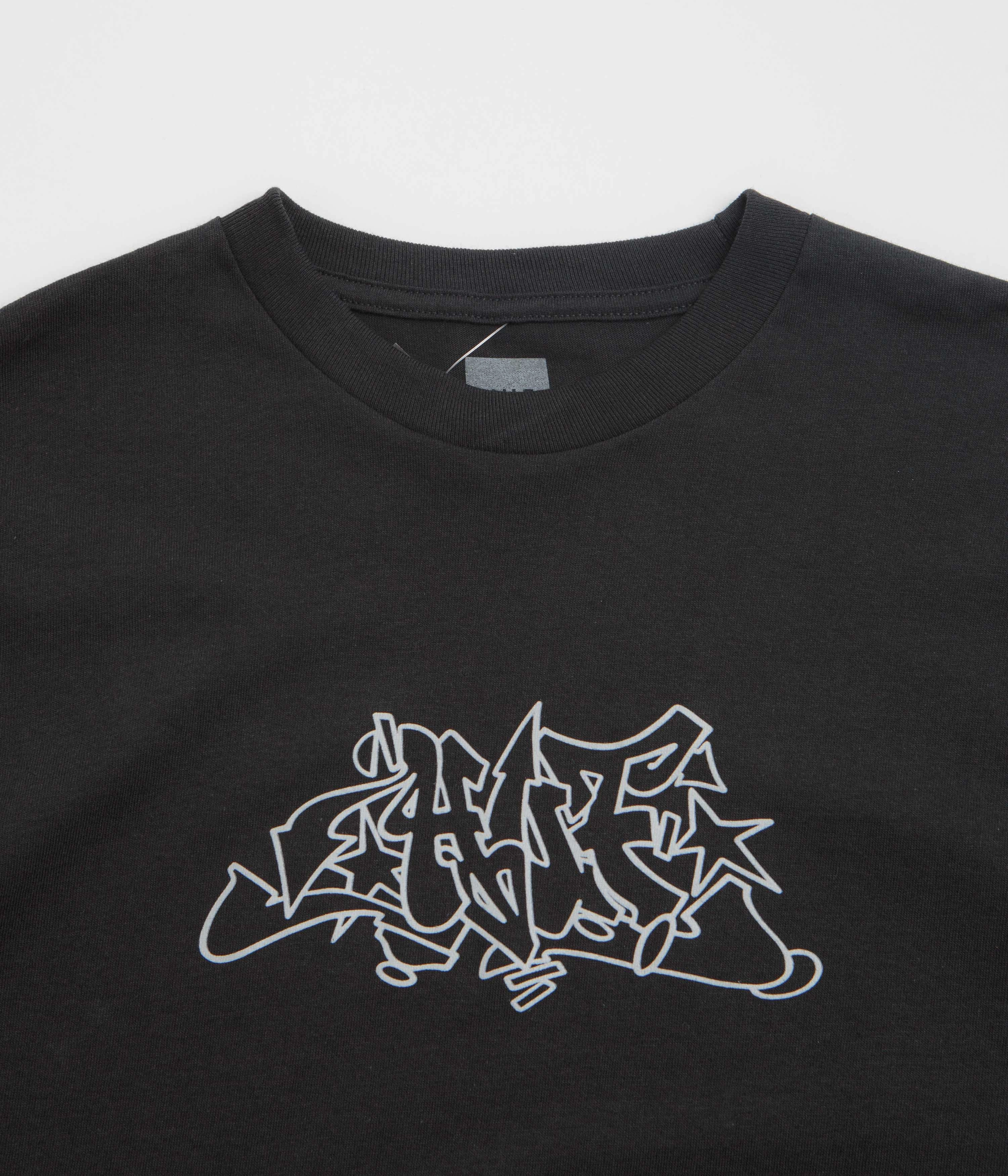 HUF Outlines T-Shirt - Black Flatlock Seam Technique Loose-fitting