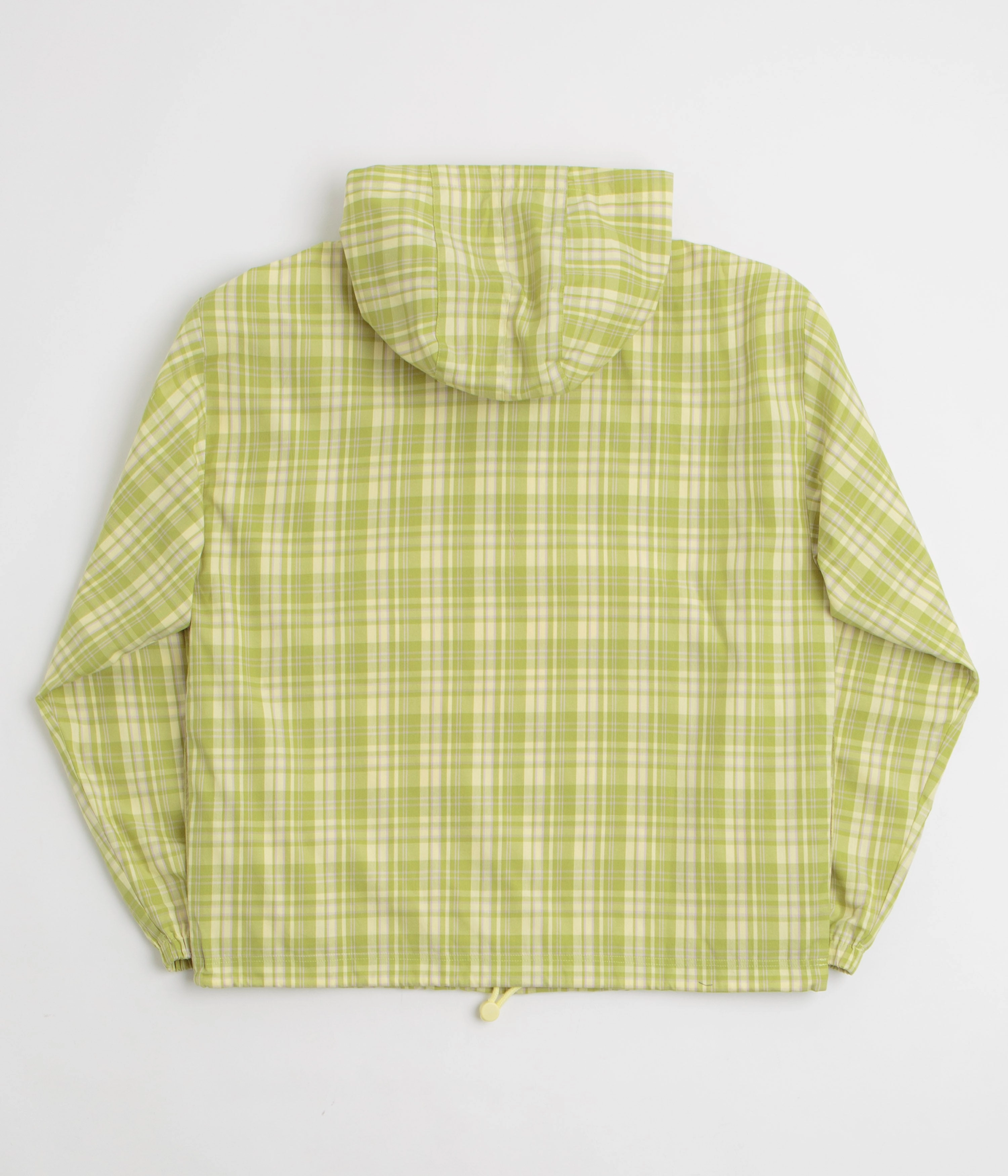 Low Profile Non Irritating Collar HUF Rivington Plaid Anorak 1/4 Zip Anorak - Tarragon