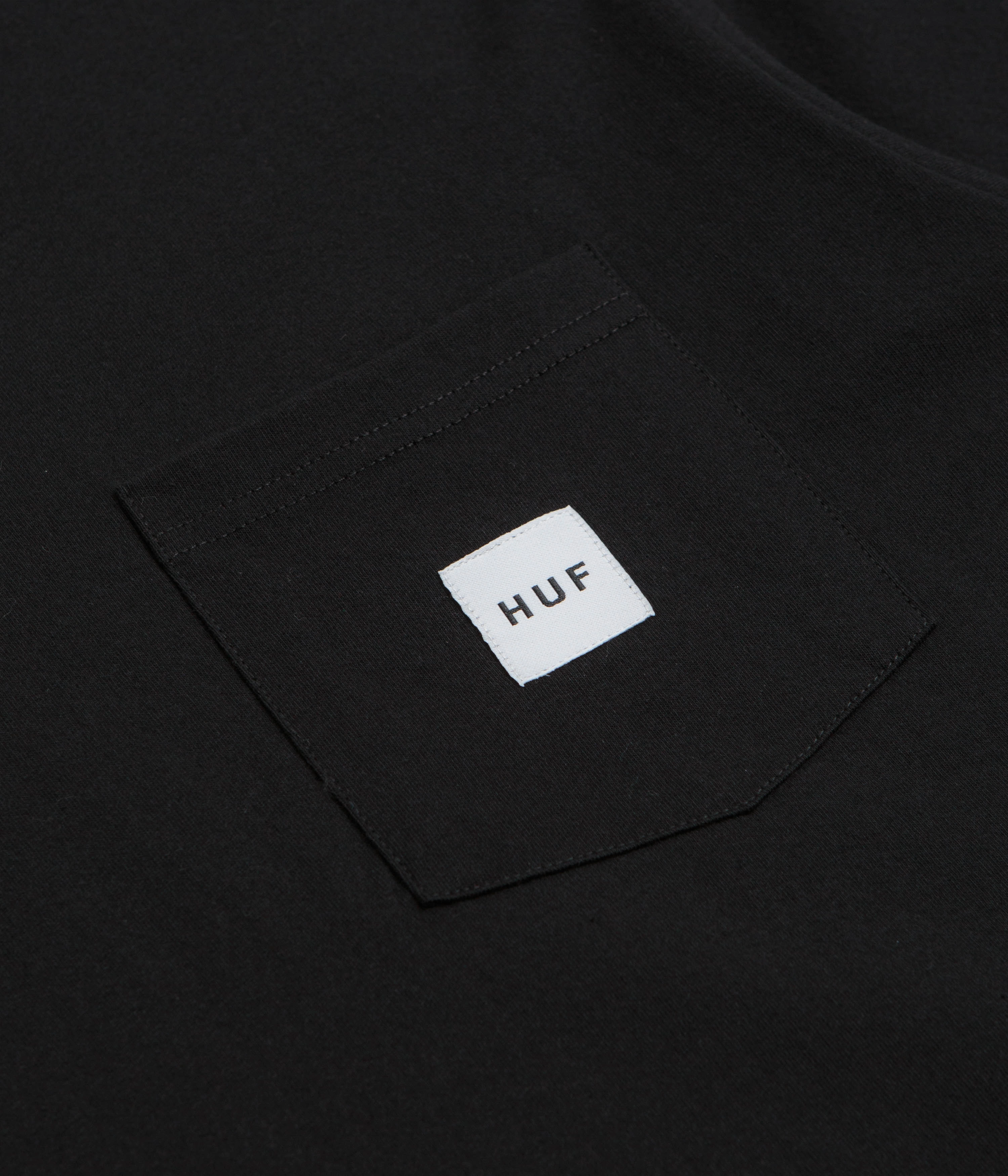 Half sleeve mid-quality HUF Set Box Logo Pocket T-Shirt - Black