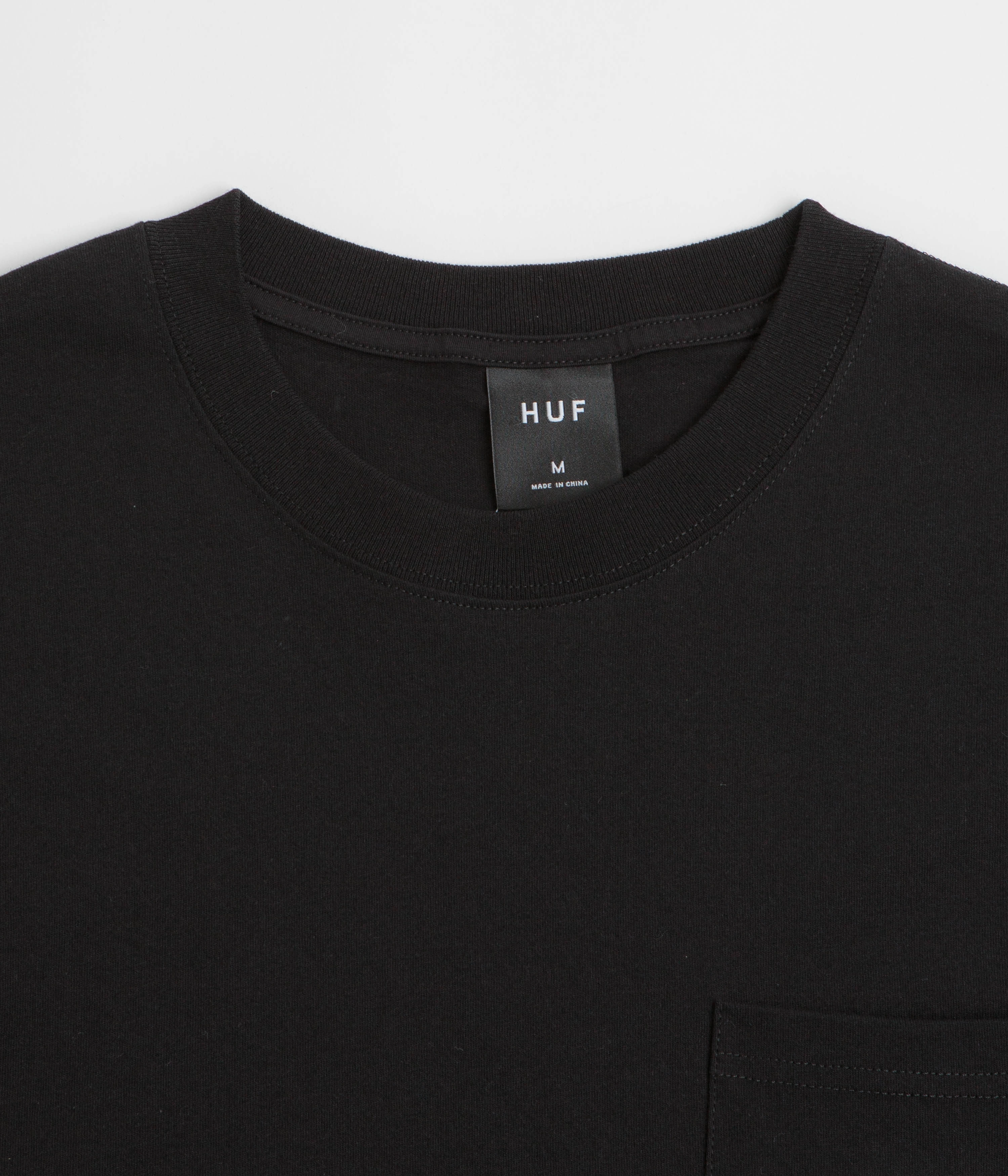 HUF Set Box Logo Pocket T-Shirt - Black Minimalist Look