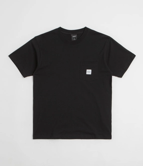 Stylish Waist Coastal area HUF Set Box Logo Pocket T-Shirt - Black