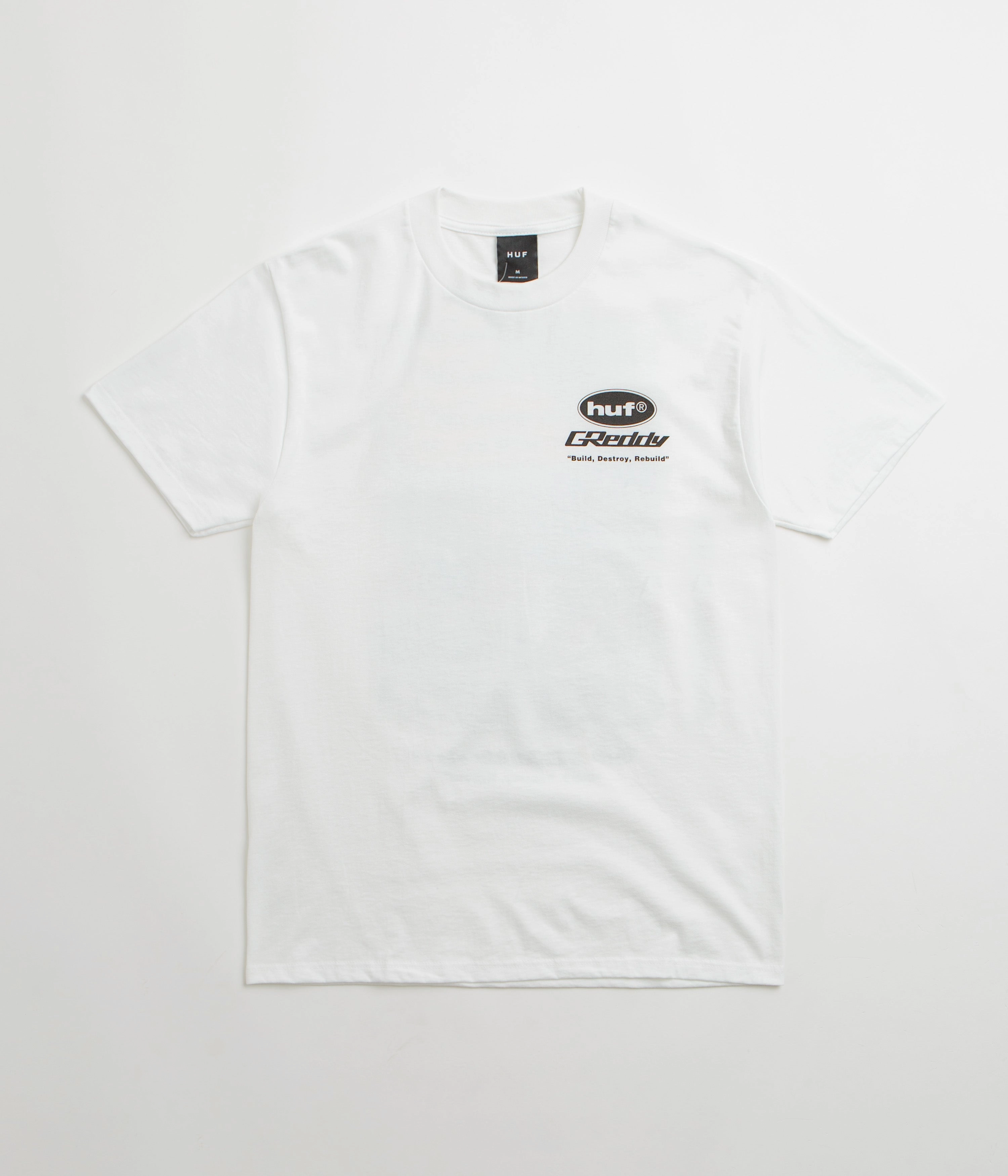 Reinforced Button Placket martial arts HUF x GReddy Parts T-Shirt - White