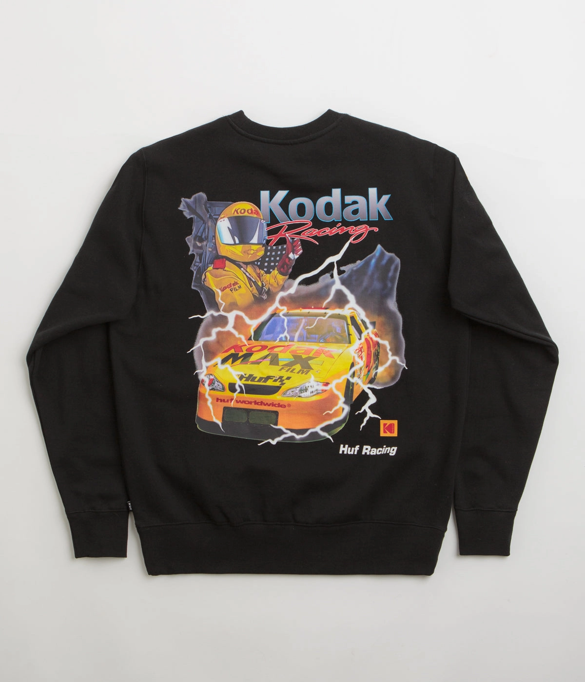 HUF x Kodak Ride The Lightning Crewneck Sweatshirt - Black product fuzzy coziness