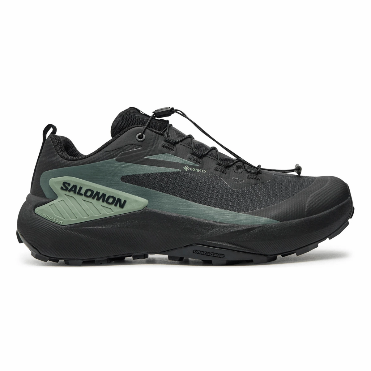 Soft Flex Heel Lock Technology Salomon Men's Genesis Gore-Tex Black/Agave Green/Urban Chic