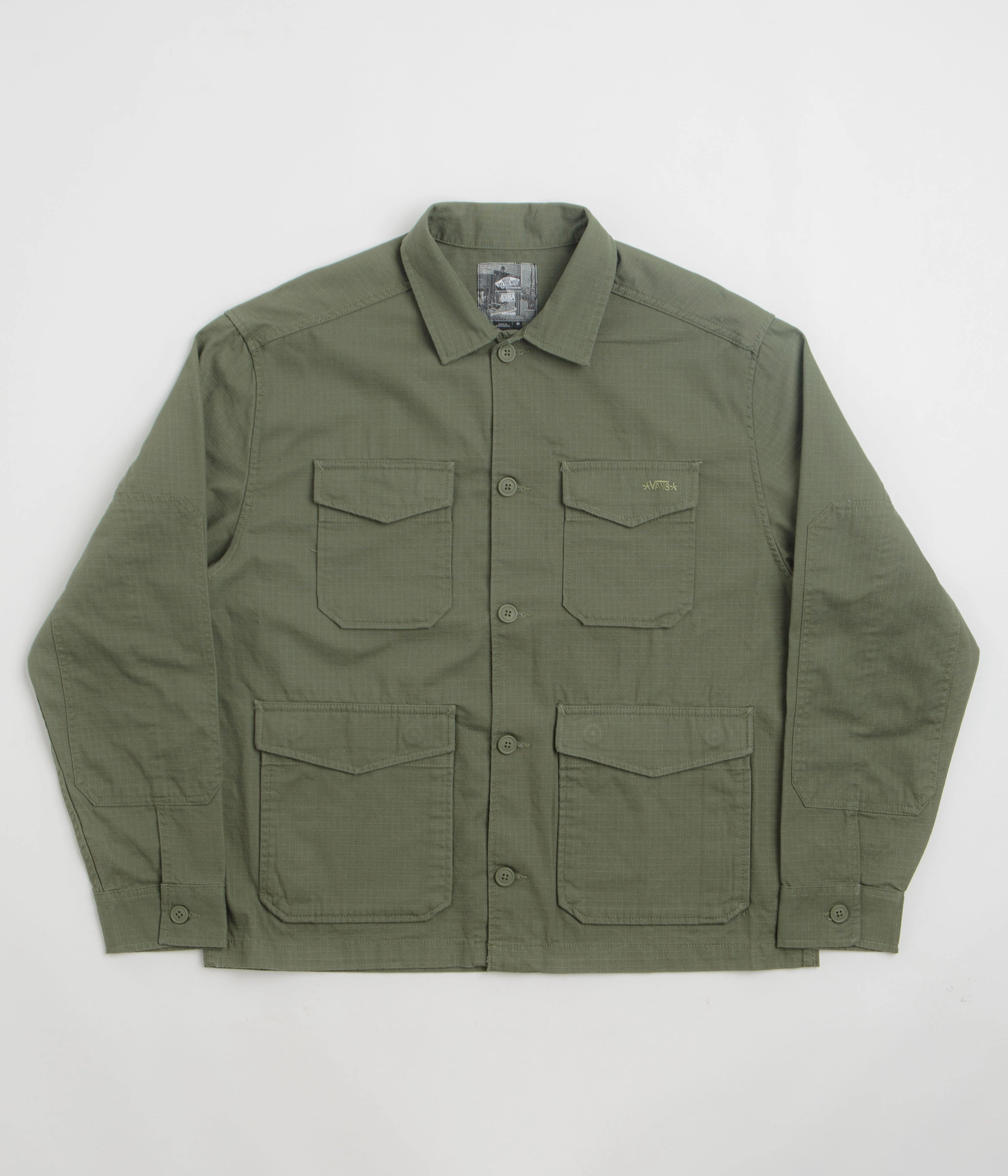 Vans Skate Atiba Haze Military Overshirt - Pine Forest ReversibleStyle