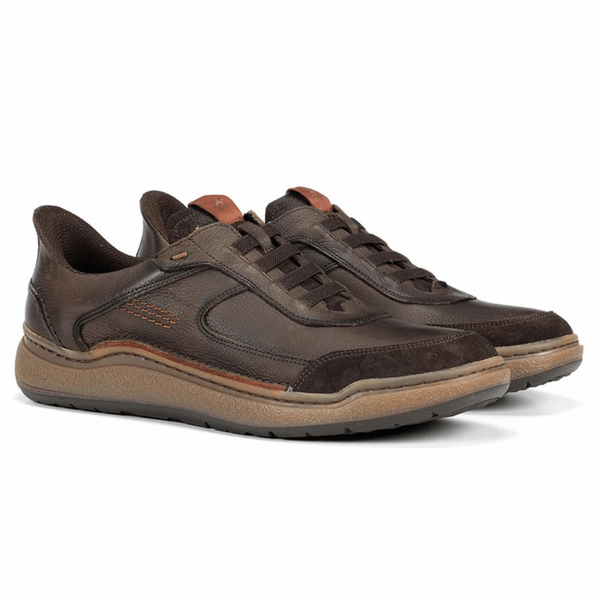 Fluchos Men's Rocky Guinea Bora Cafe/Dark Brown Leather Breathable Upper Design
