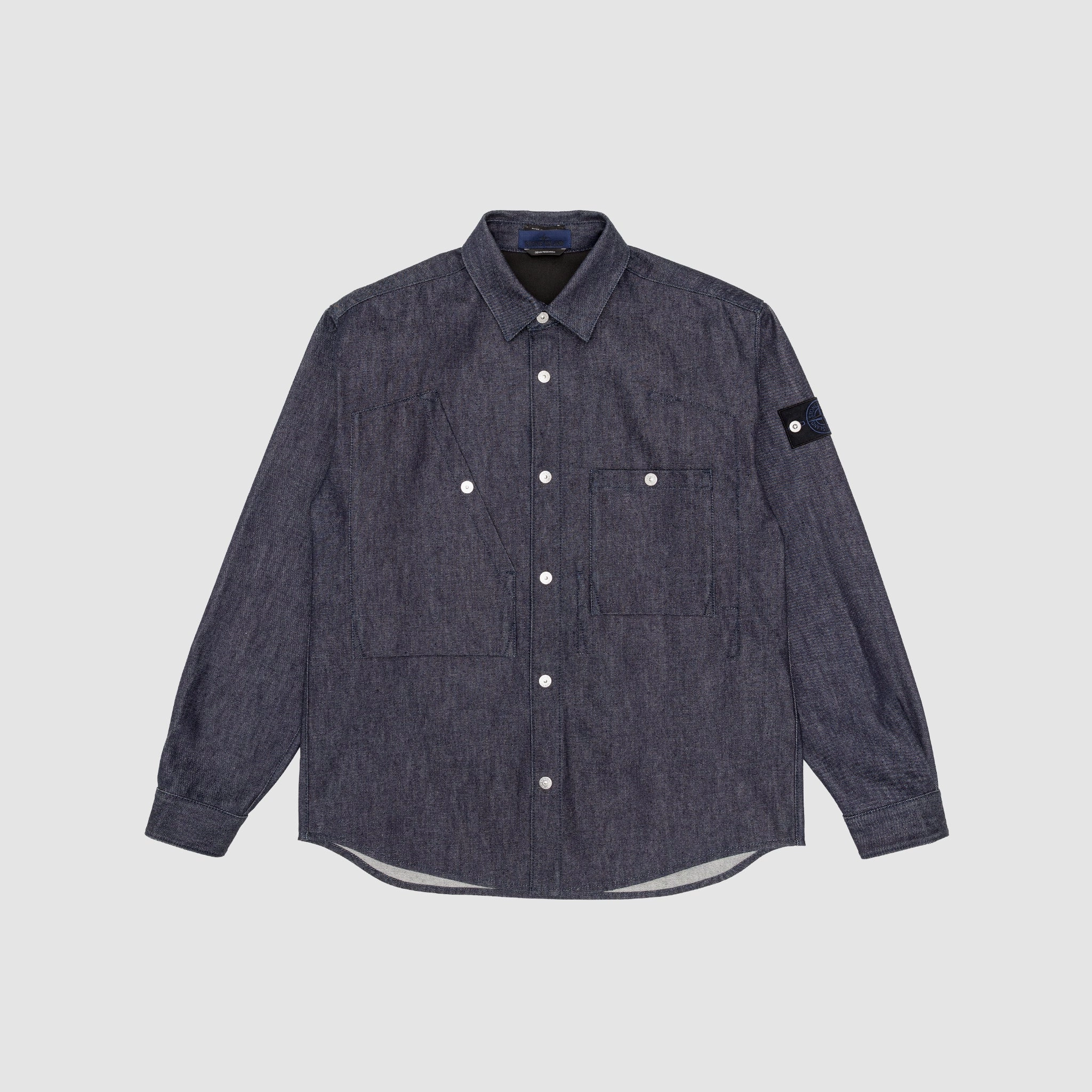 Sporty Look Effortless Comfort INDIGO DENIM-RAW OVERSHIRT