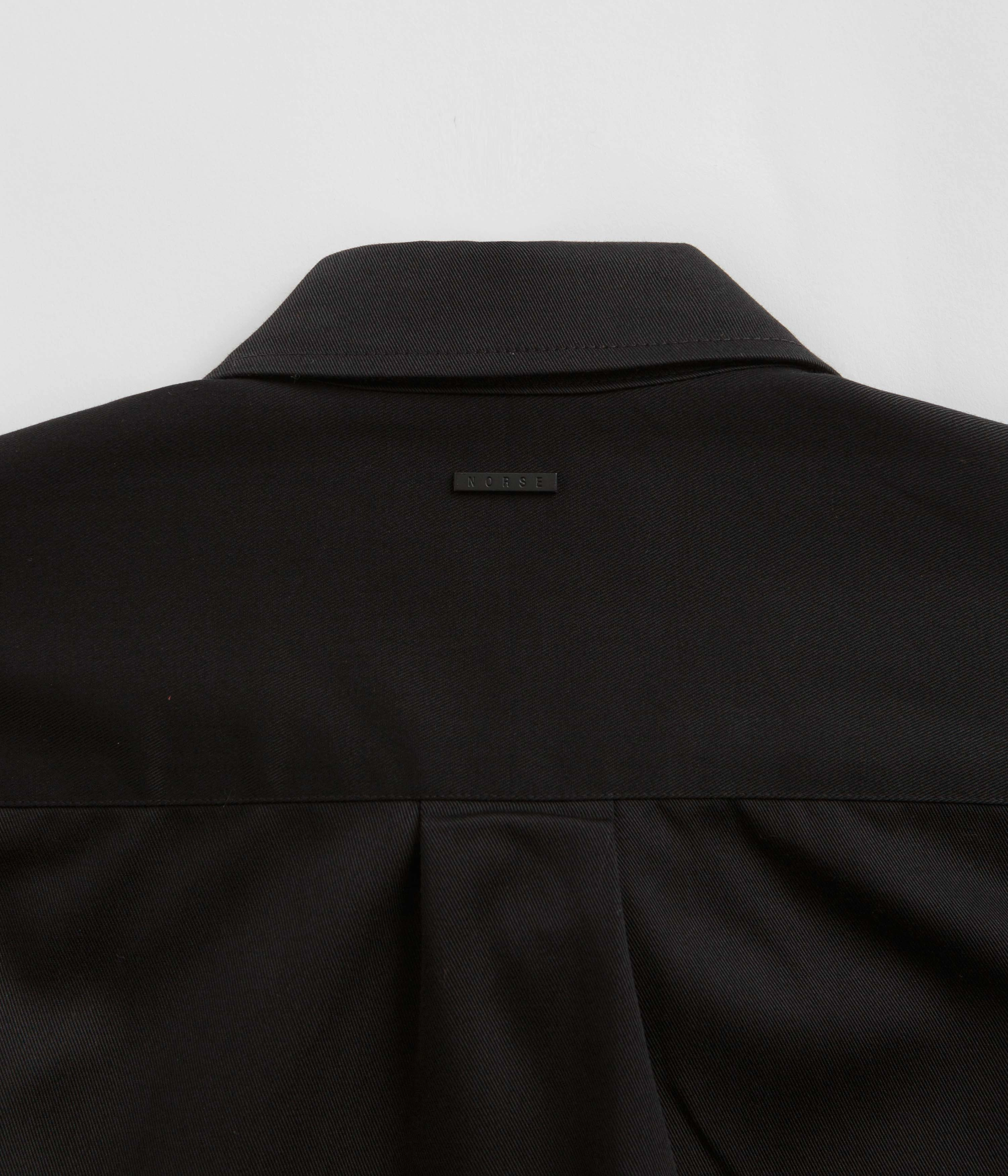 Mouthwash Norse Projects Ulrik Gabardine Zipped Overshirt - Black
