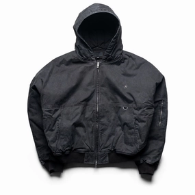 Reflective Detail Represent Hooded Bomber - Washed Black