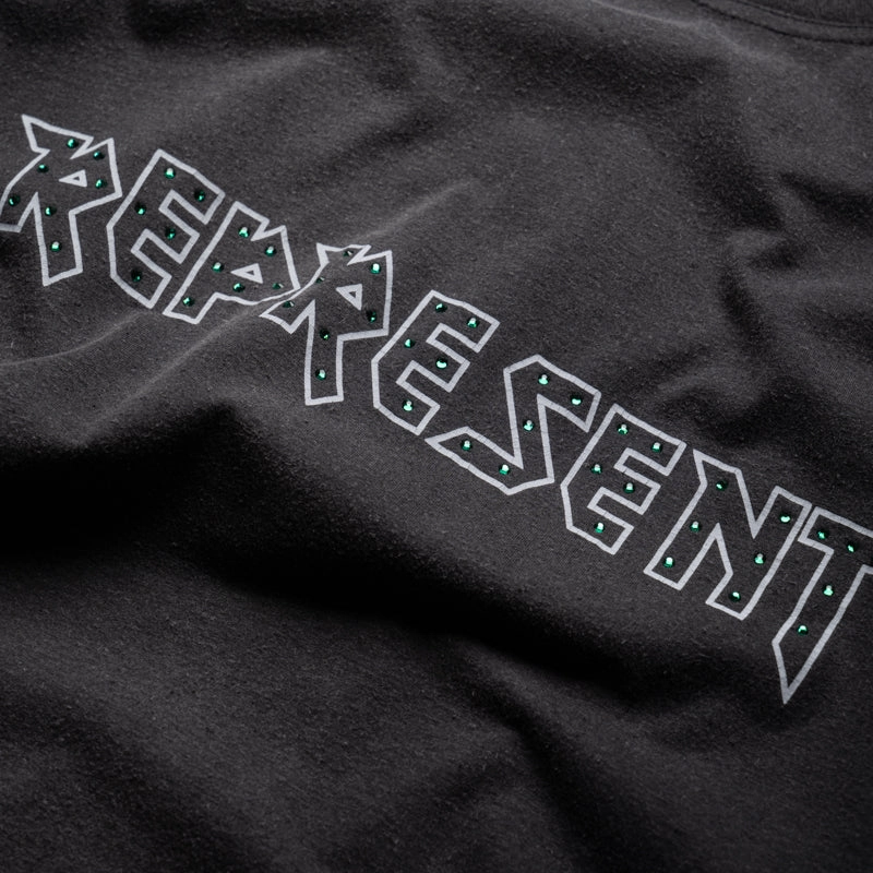 Iron Maiden x Represent Infinite Dreams Tee - Aged Black rugby venue Printed