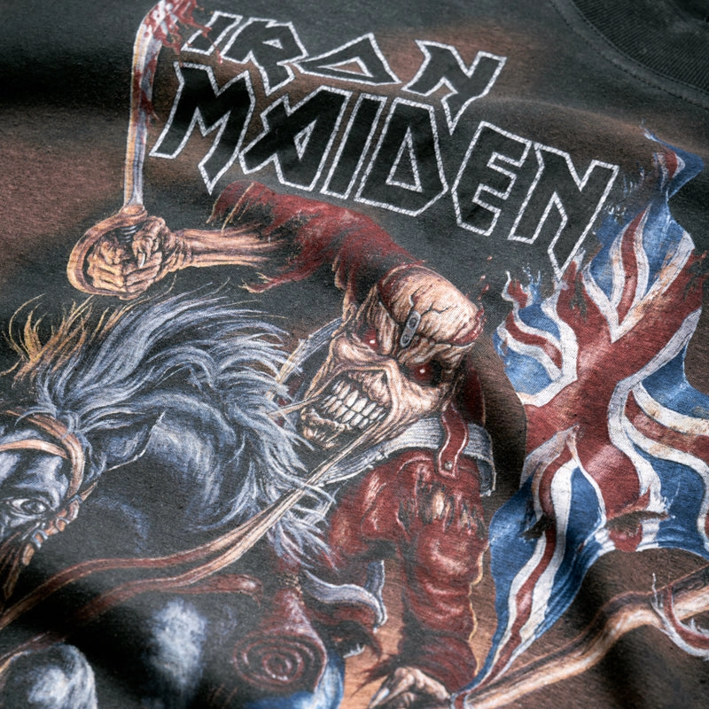 Bio Washed Softness Iron Maiden x Represent Steed Tee - Stained Black