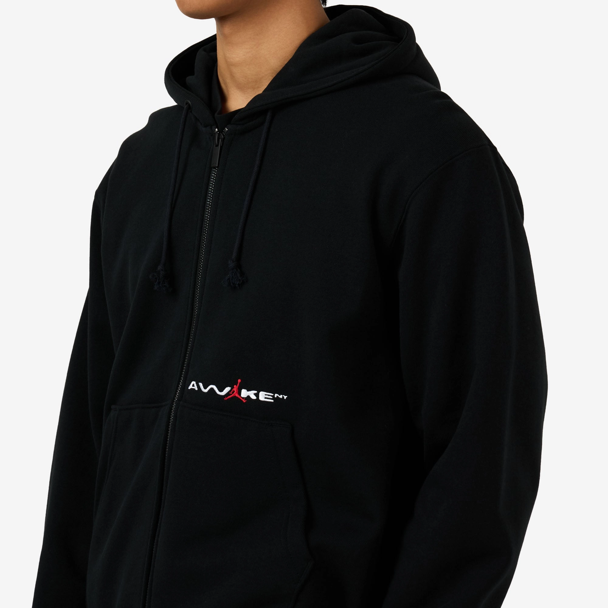 Matte Finish product future prospects Jordan x Awake NY Full Zip Fleece Hoodie Black / University Red