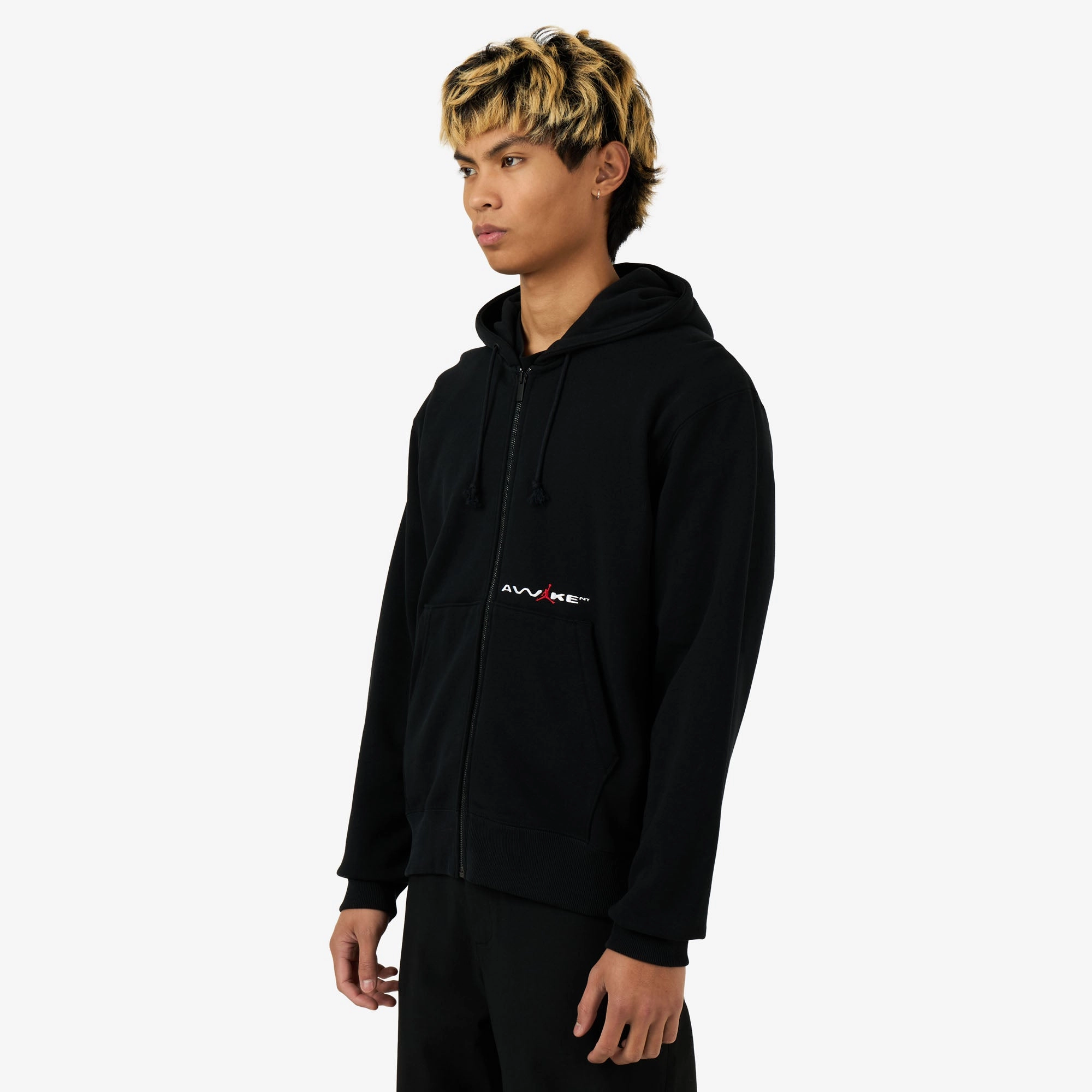 Jordan x Awake NY Full Zip Fleece Hoodie Black / University Red Daily Comfort Silk