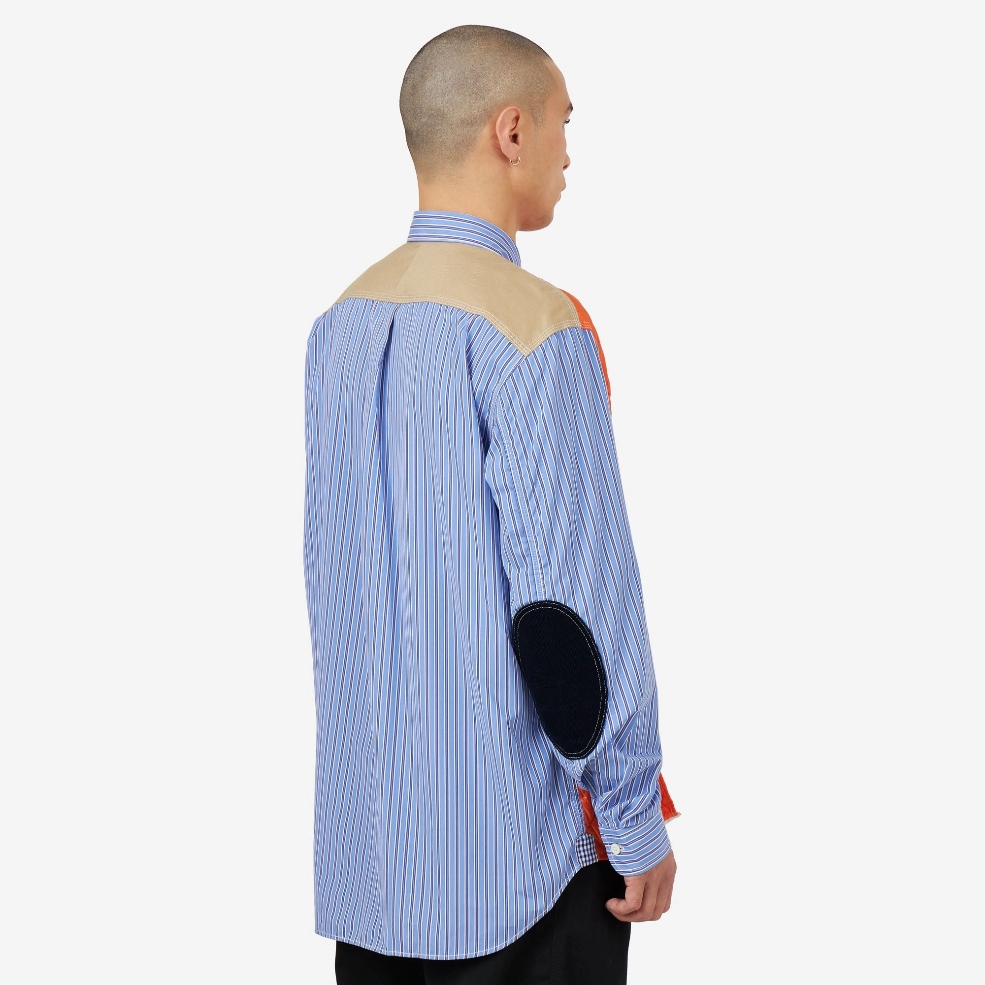 Contrast Stitch Anti Pilling Surface Junya Watanabe MAN Quilted Overshirt Blue / White - Orange