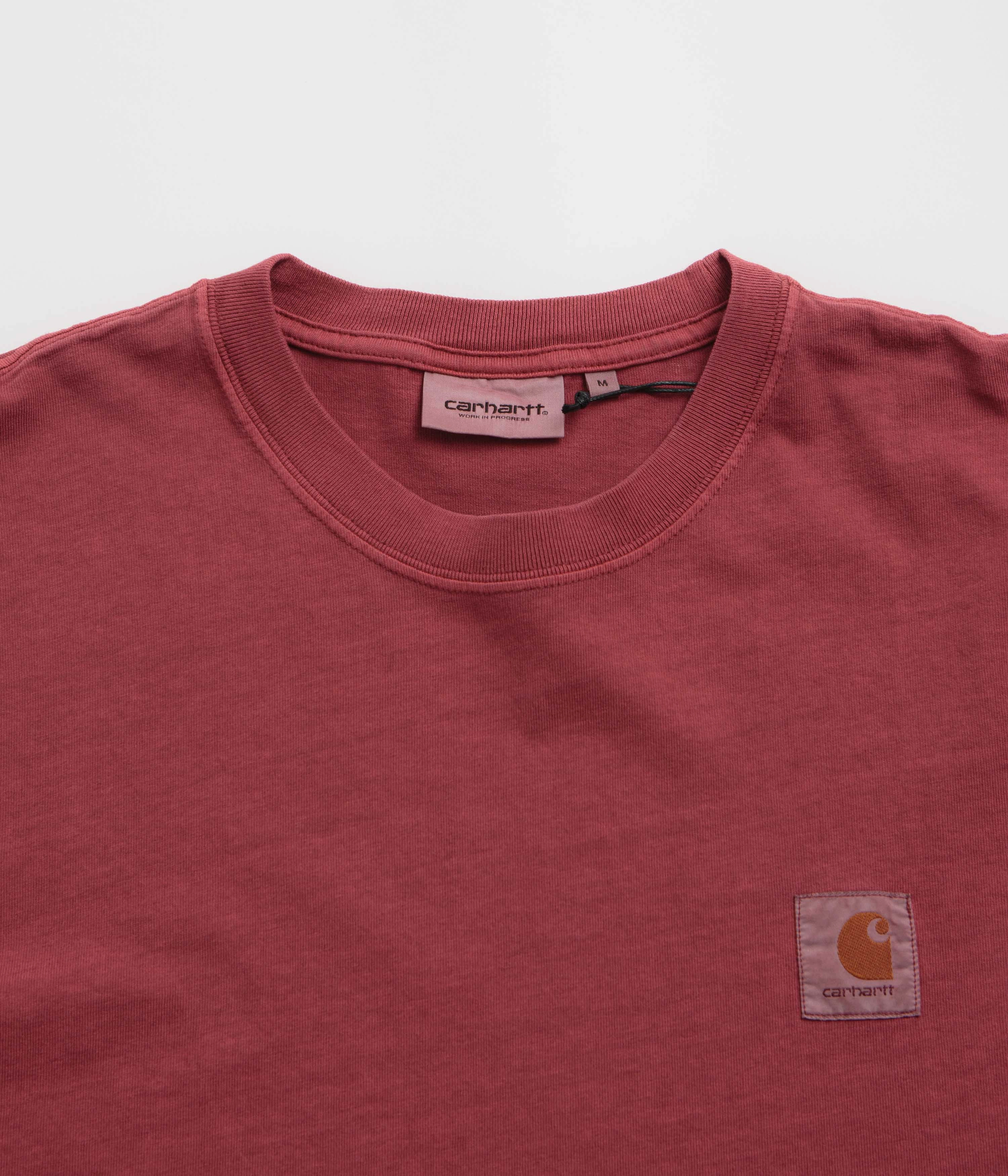 University Checked Carhartt Vista Long Sleeve T-Shirt - Scarlet