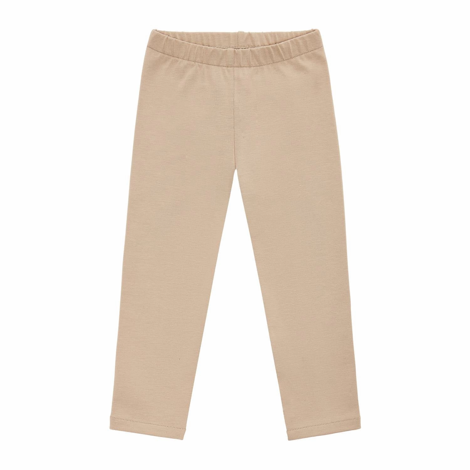 Kid's Cotton Leggings In Nude Lightweight Weave