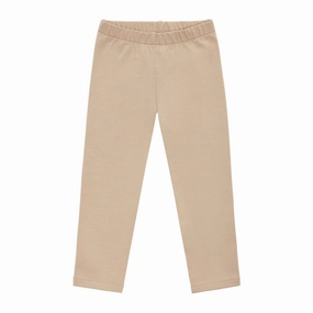 Kid's Cotton Leggings In Nude Lightweight Weave