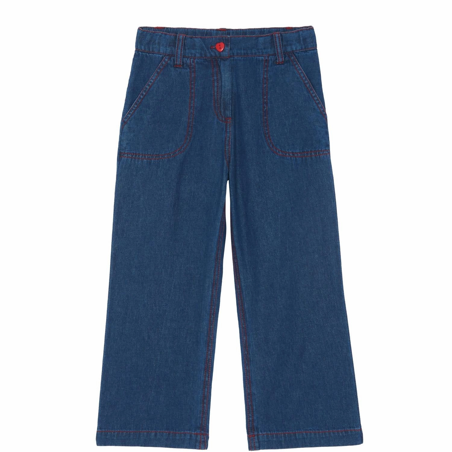 Kid's Raw Denim Trousers In Blue Perfect Layer