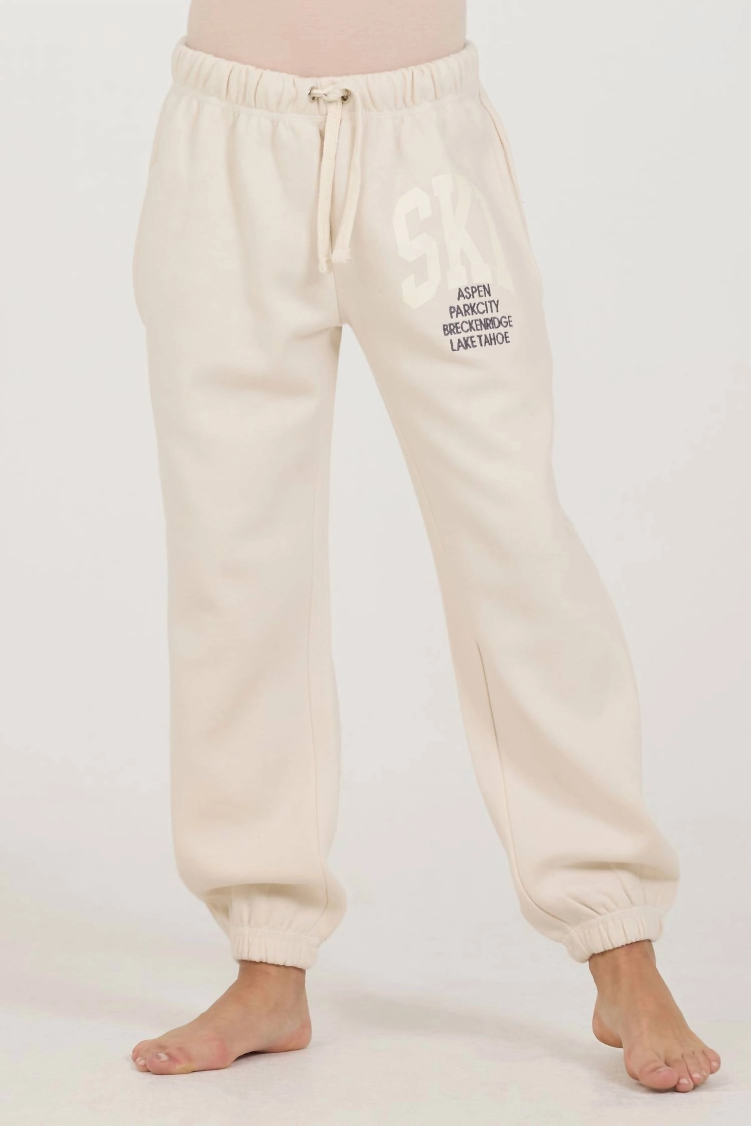 Unisex style Office Friendly Kid's Ski Destination Jogger In Bone