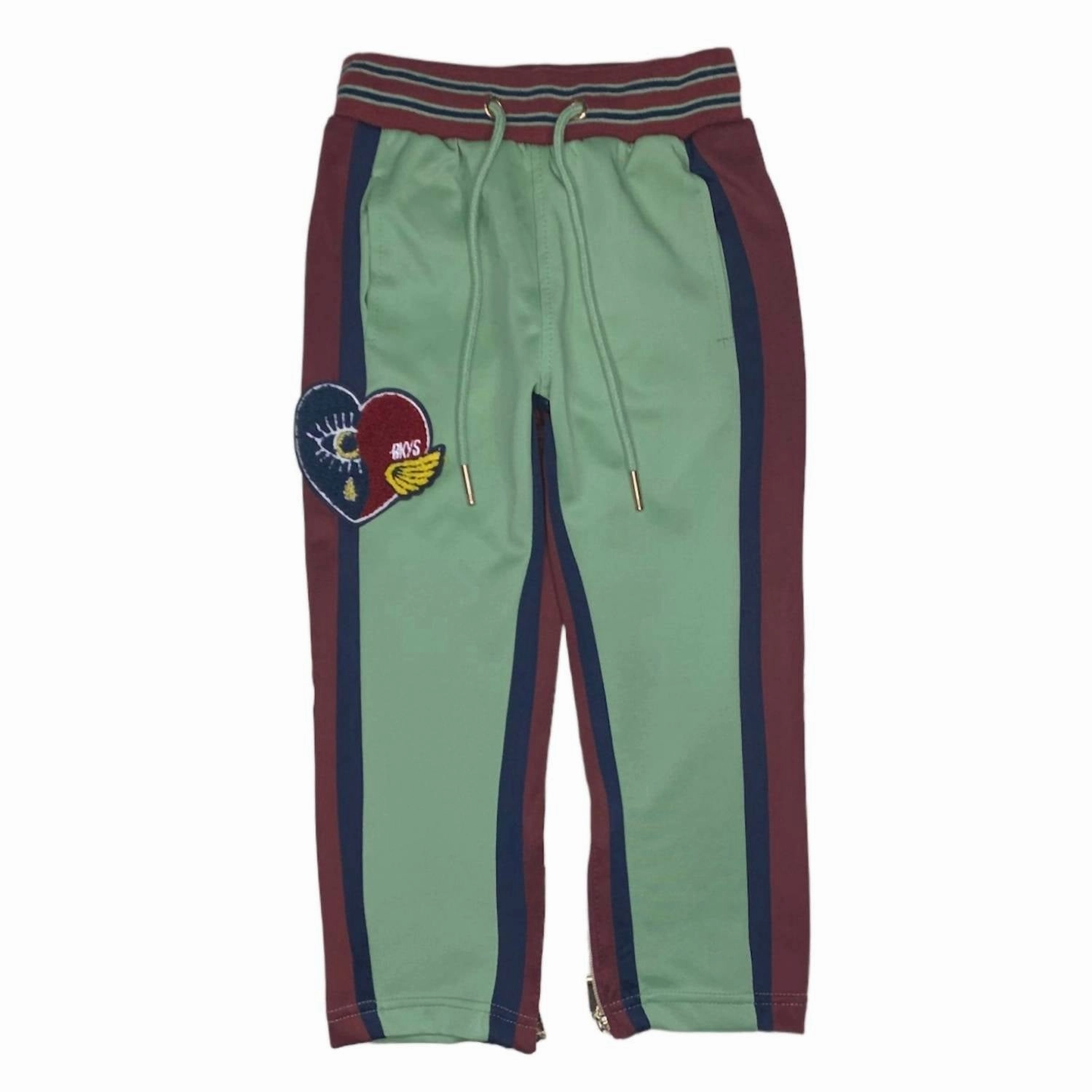 Kids' Heart Jogging Pant In Olive Side zipper NonChafingEdges