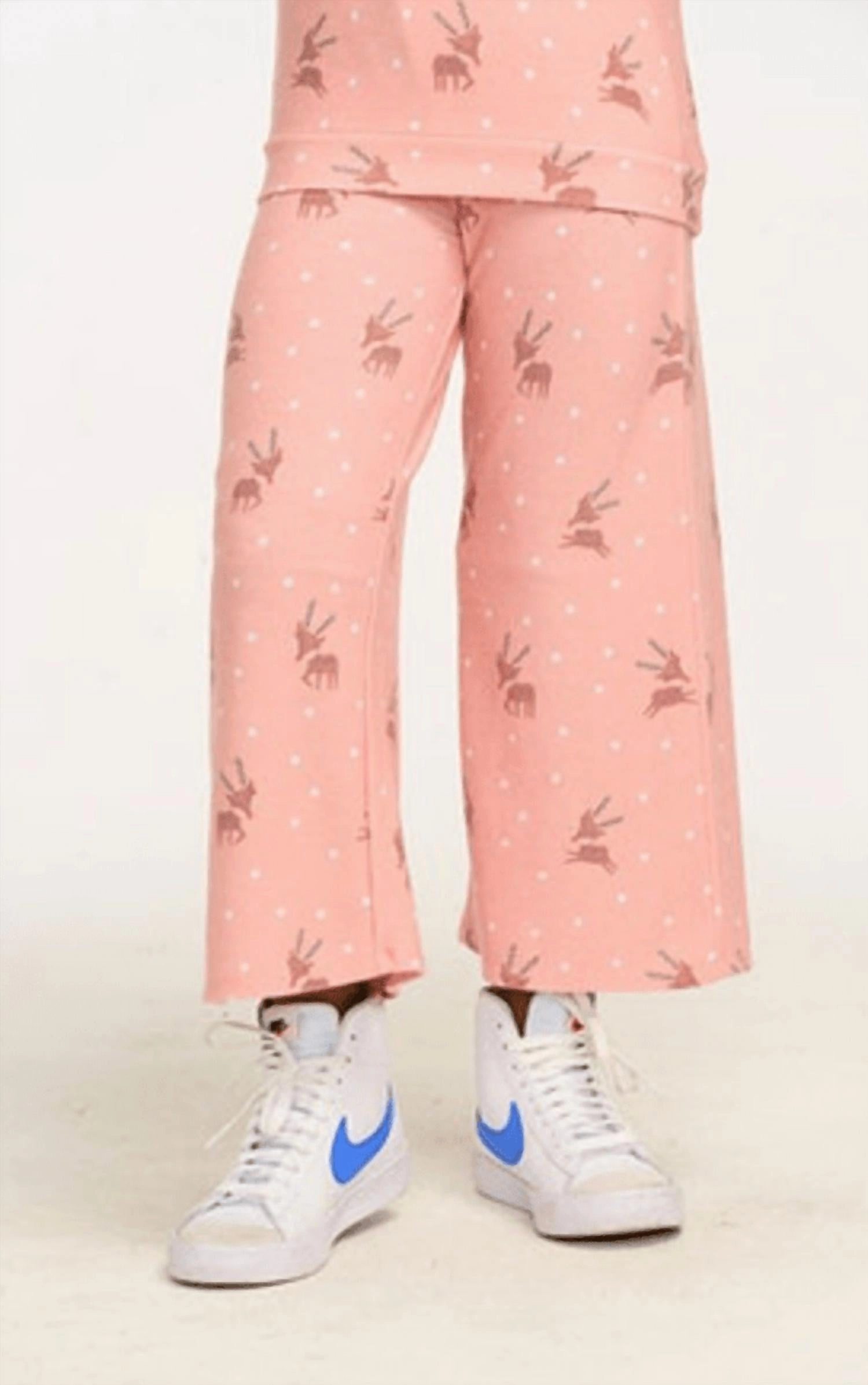 Day Ready Kids Reindeer Snow Wide Leg Pants In Pink